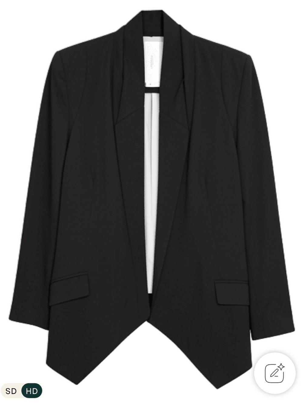 Cartonnier Black Open-Front Draped Blazer